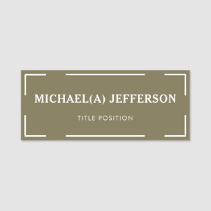 Elegant Fashionable Loden Dark Green: Professional Name Tag