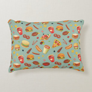 Elegant Fast Food Pattern Accent Pillow