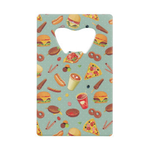 Elegant Fast Food Pattern Credit Card Bottle Opener