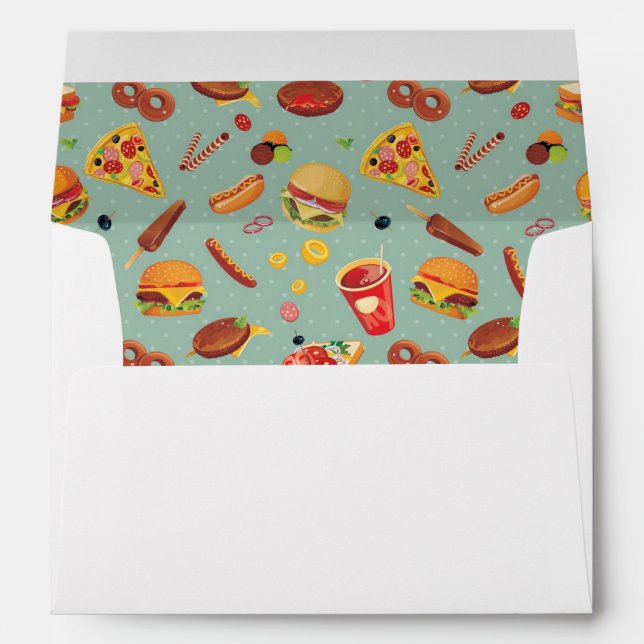 Elegant Fast Food Pattern Envelopes (Back (Bottom))