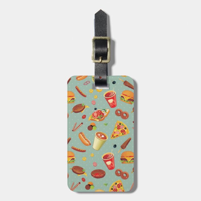 Elegant Fast Food Pattern Luggage Tag (Front Vertical)