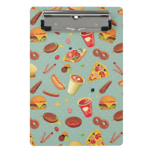 Elegant Fast Food Pattern Mini Clipboard