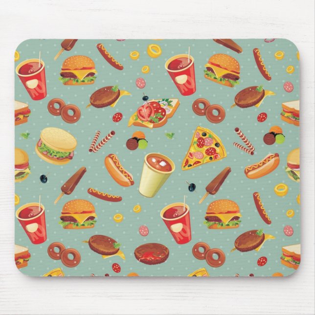 Elegant Fast Food Pattern Mouse Pad (Front)