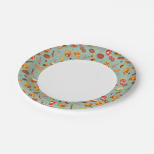 Elegant Fast Food Pattern Paper Plate