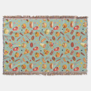 Elegant Fast Food Pattern Throw Blanket