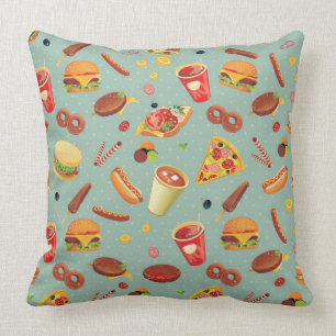 Elegant Fast Food Pattern Throw Pillow