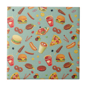 Elegant Fast Food Pattern Tile