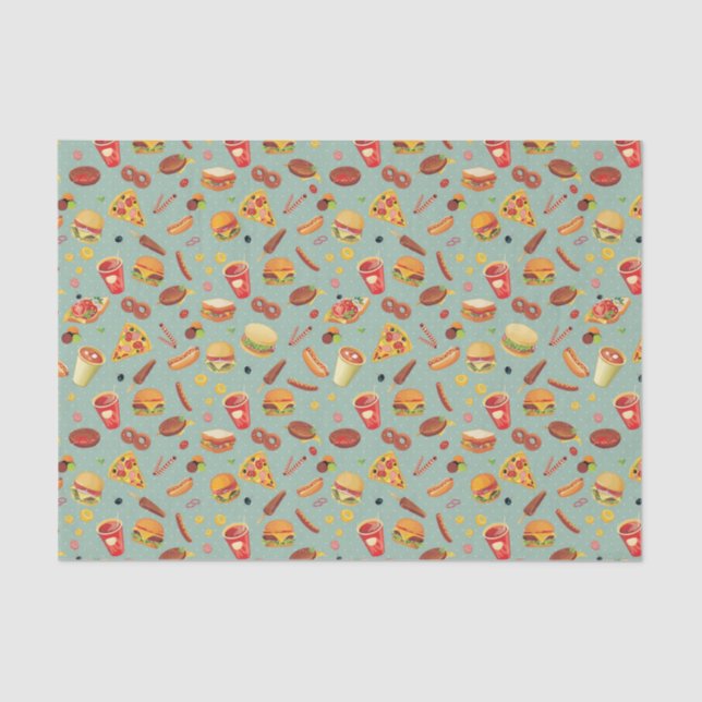 Elegant Fast Food Pattern Tissue Paper (Front)