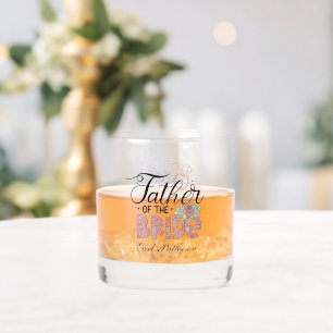 Elegant Father Bride add name Wedding Whiskey Glass