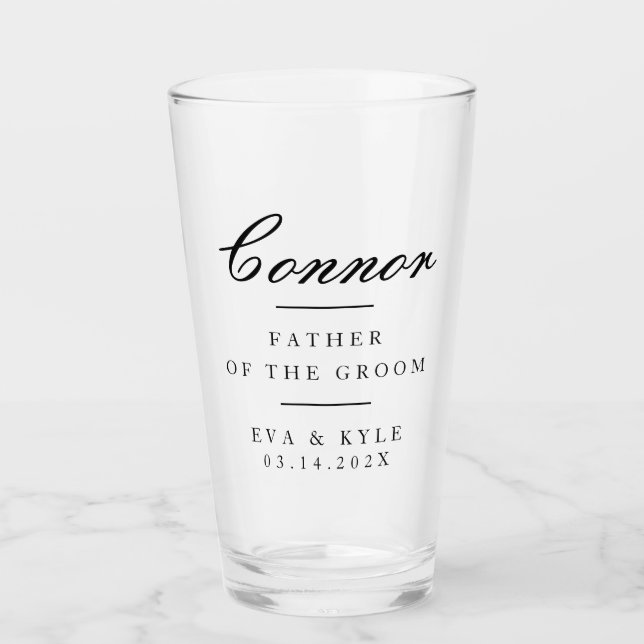 Elegant Father of the Groom Glass (Front)