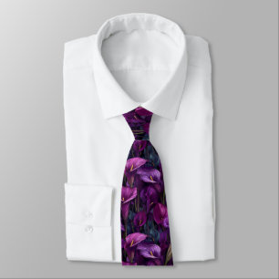 Elegant Fathers Day Calla Lilies Floral Tie