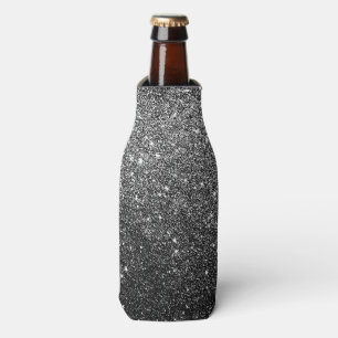 Elegant Faux Black Glitter Bottle Cooler