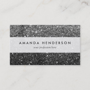 Elegant Faux Black Glitter Business Card