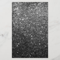 Elegant Faux Black Glitter