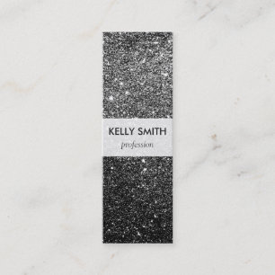Elegant Faux Black Glitter Mini Business Card