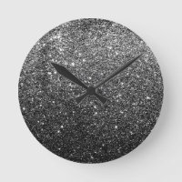 Elegant Faux Black Glitter