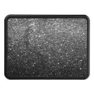 Elegant Faux Black Glitter Trailer Hitch Cover