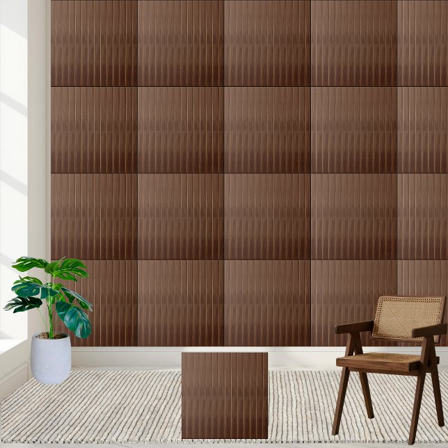 Elegant Faux Brown Wood Grain Texture  Tile (Elegant Faux Brown Wood Grain Texture Ceramic Tile)