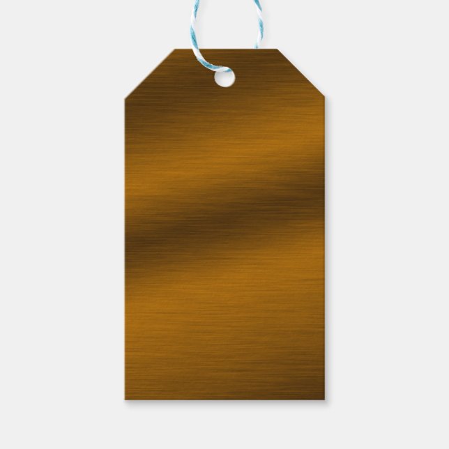 Elegant Faux Brushed Bronze Gift Tags (Front)