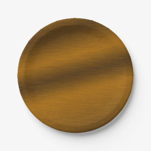 Elegant Faux Brushed Bronze Paper Plate