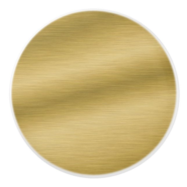 Elegant Faux Brushed Gold  Artwork Ceramic Knob (Front)