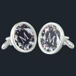 Elegant Faux Diamond Monogram Cufflinks<br><div class="desc">Elegant faux diamond monogram cufflinks. Makes great wedding groomsman and wedding party gifts. Contact the designer via Zazzle Chat or makeitaboutyoustore@gmail.com if you'd like this design modified or on another product.</div>