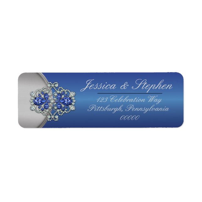 Elégant Faux Diamonds Sapphire Clasps Mariage bleu (Devant)