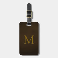 Elegant Faux Embossed Monogram Burnished Brown