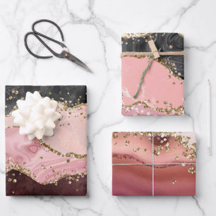 elegant faux glitter agate pattern Wrapping Paper 