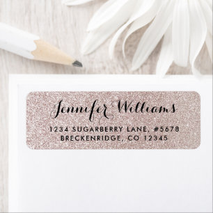 Elegant Faux Glitter Return Address Label