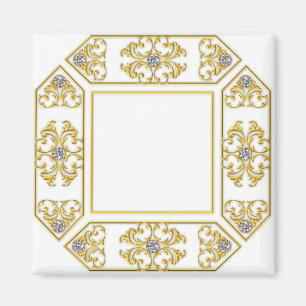 Elegant Faux Gold and Diamond Make Your Own Magnet