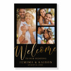 Elegant Faux Gold Calligraphy Wedding Welcome