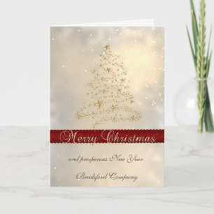 Elegant Faux Gold Christmas Tree,Corporate Holiday Card