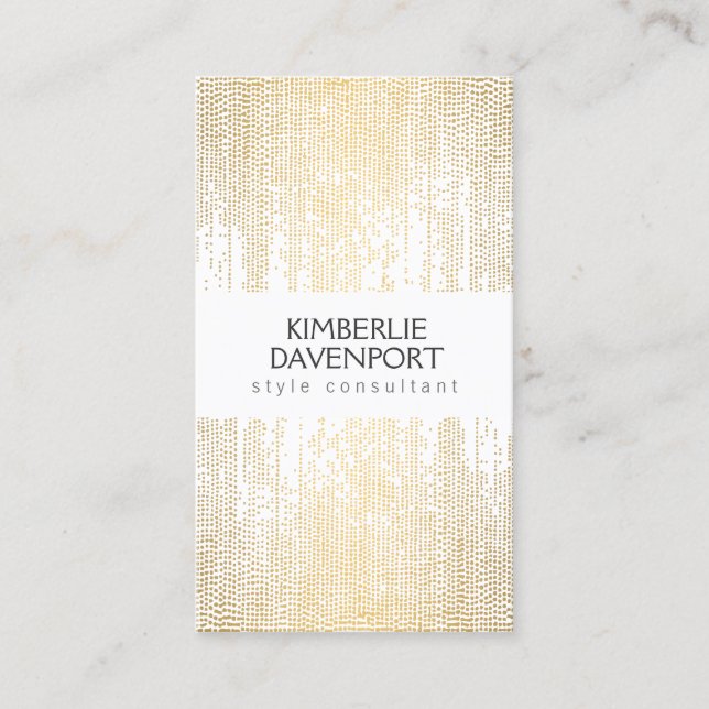 Elegant Faux Gold Confetti Dots Pattern II Business Card (Front)