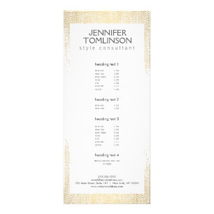 Elegant Faux Gold Confetti Dots Pattern Rack Card