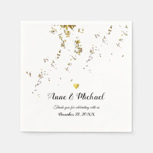 elegant faux gold confetti (falling dots) wedding napkin