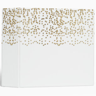 Elegant Faux Gold Confetti Pattern Binder