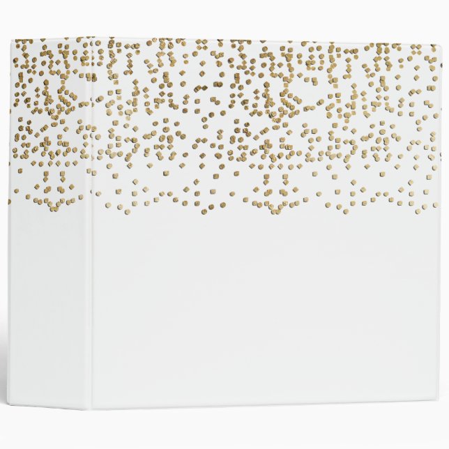 Elegant Faux Gold Confetti Pattern Binder (Front/Spine)
