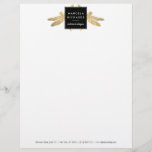 Elegant Faux Gold Dragonfly Duo Letterhead<br><div class="desc">An elegant and unexpected pair of faux gold dragonflies peak out from behind a stylized box holding your name or business name on this personalized letterhead. Beautiful stationery for interior designers,  jewellery designers,  home staging,  decorators,  or any creative profession. © 1201AM Design Studio</div>