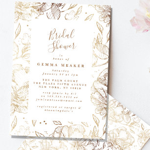 Elegant Faux Gold Floral Bridal Shower