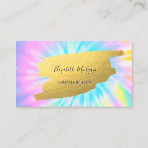 Elegant Faux Gold Foil Brush Stroke Tie Dye Business Card