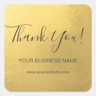 Elegant Faux Gold Foil Business Thank You Labels