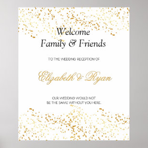 Elegant, Faux Gold Foil Confetti, Custom, Wedding Poster