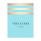 Elegant Faux Gold Foil Striped Turquoise Blue
