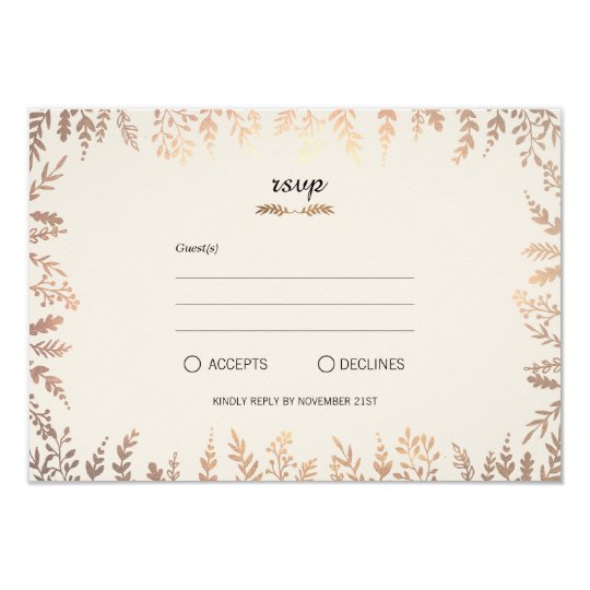 Elegant Faux Gold Foliage Card