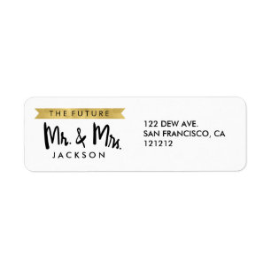 Elegant Faux Gold Future Mr and Mrs Return Address