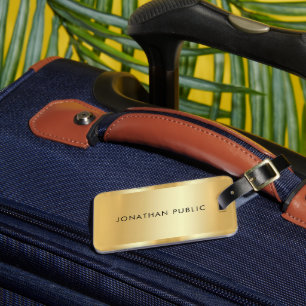 Elegant Faux Gold Glamour Trendy Modern Template Luggage Tag