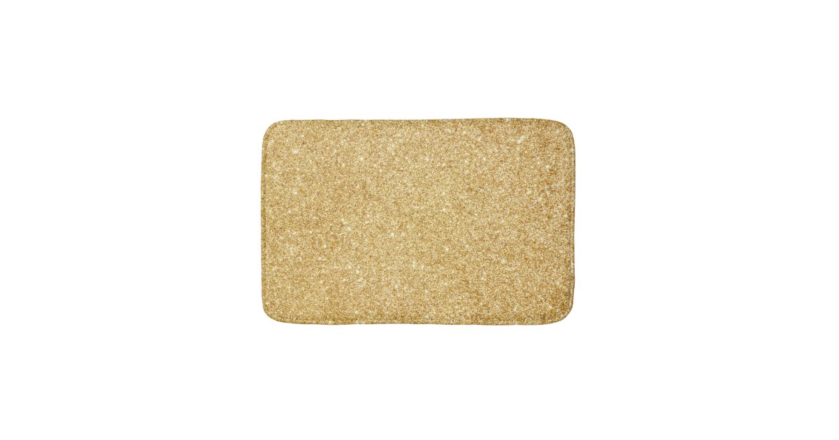 Elegant Faux Gold Glitter Bath Mat Zazzle