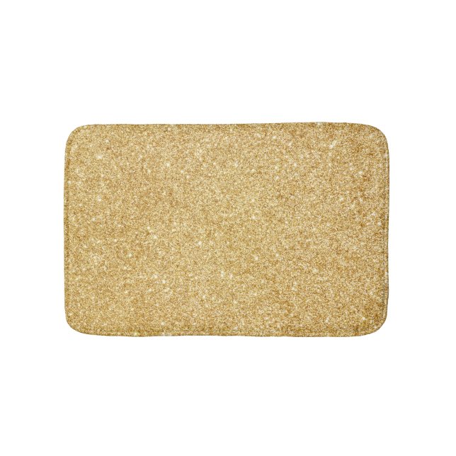 Elegant Faux Gold Glitter Bath Mat (Front)