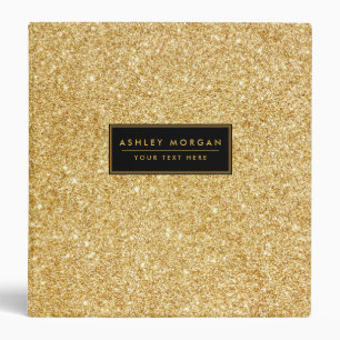 Elegant Faux Gold Glitter Binder